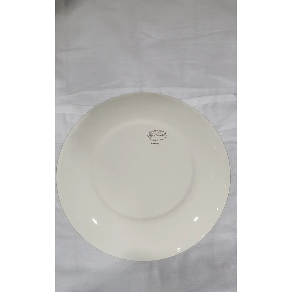 Cunningham & Pickett Spring Violet China Dinner Plate 22kt Gold RARE